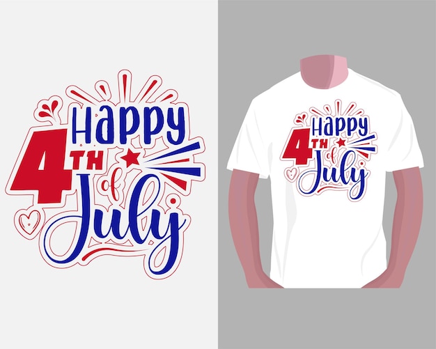 Vector gelukkig 4 juli tshirt ontwerp 4 juli usa onafhankelijke dag typografie tshirt ontwerp