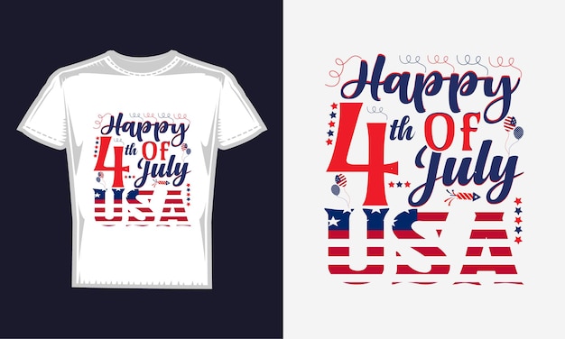 Vector gelukkig 4 juli vs t-shirt