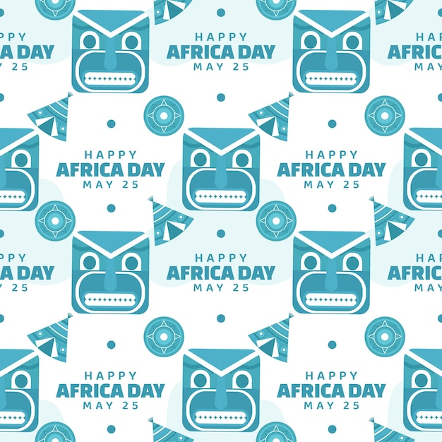 Gelukkig Afrika Dag Naadloos Patroon Ontwerp met Cultuur Afrikaanse Stammen Figuren Decoratie Illustratie