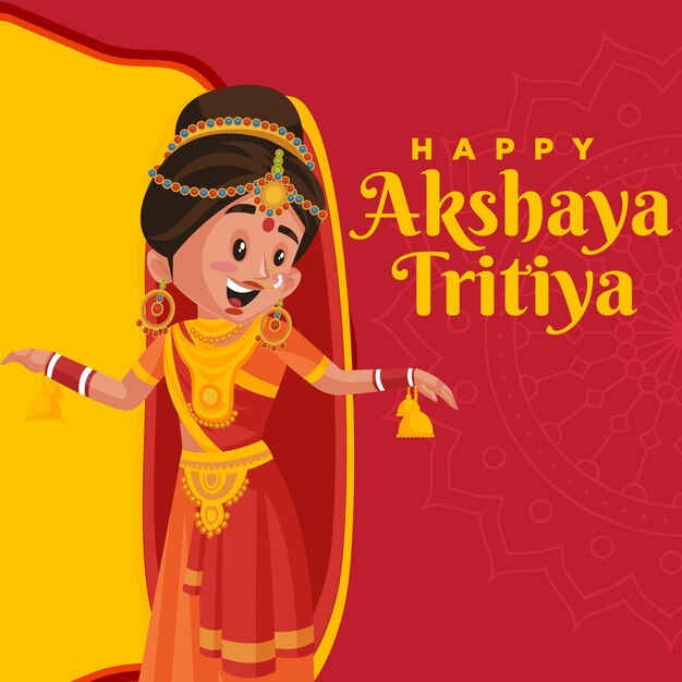 Gelukkig akshaya tritiya banner ontwerpsjabloon