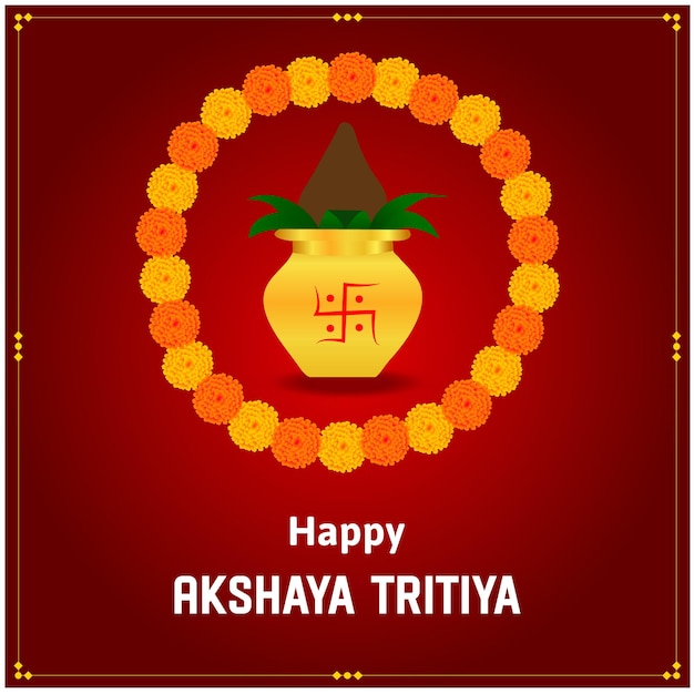 Gelukkig Akshaya Tritiya Indian Hindu Festival Viering Vector Design