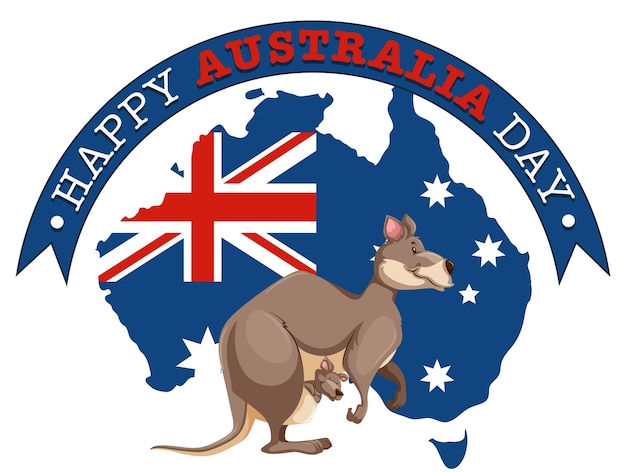 Vector gelukkig australia day-bannerontwerp