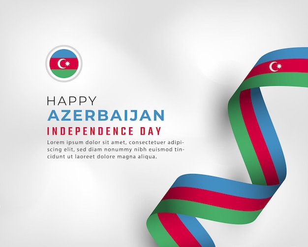 Gelukkig azerbeidzjan onafhankelijkheidsdag viering vector illustratie ontwerpsjabloon voor poster banner