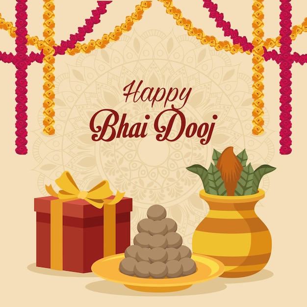 Gelukkig bhai dooj-belettering