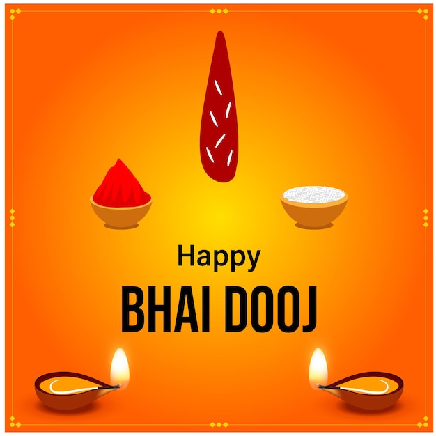 Gelukkig Bhai Dooj Indian Hindu Festival Viering Vector Design Bhau Teej Bhau Beej