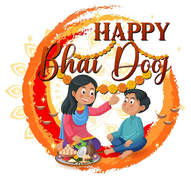 Vector gelukkig bhai dooj-posterontwerp