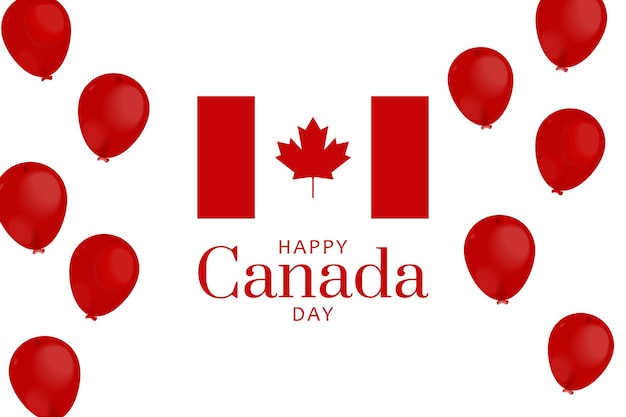 Gelukkig canada dag achtergrondontwerp met tekstwenskaart voor de onafhankelijkheidsdag van Canada