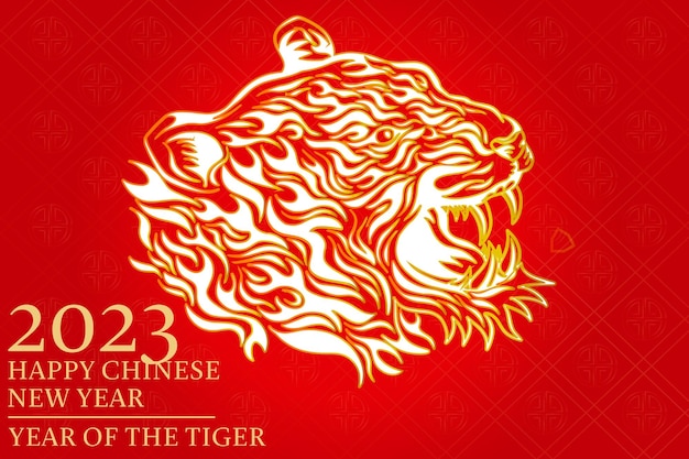 Gelukkig Chinees nieuwjaar 2023 met tijgergroeten