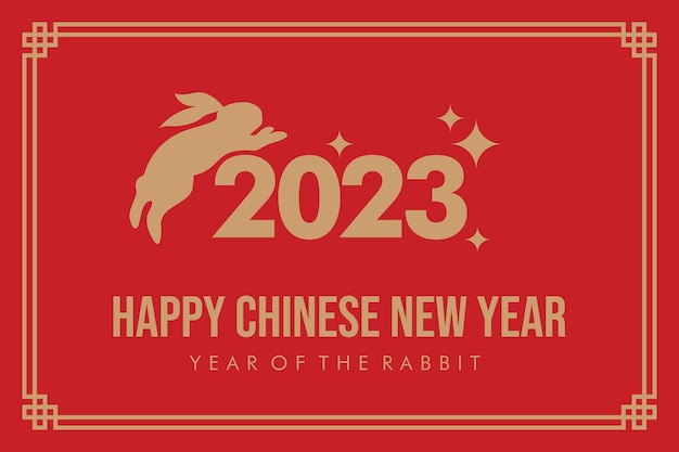 Gelukkig chinees nieuwjaar 2023 voor het jaar van het konijn