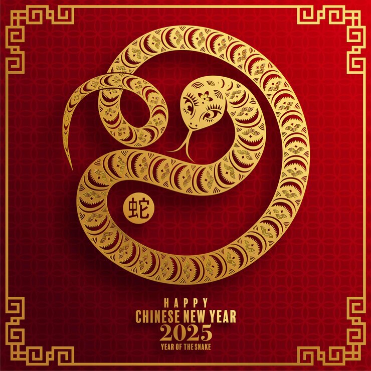 Vector gelukkig chinees nieuwjaar 2025 het slangsterrein papier gesneden stijl op kleur achtergrond
