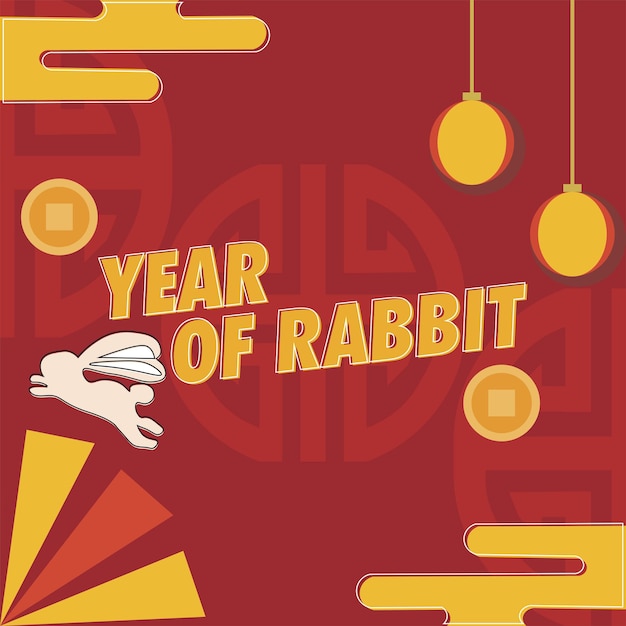 gelukkig chinees nieuwjaar ontwerpjaar van konijn