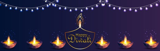 Gelukkig diwali-bannerontwerp