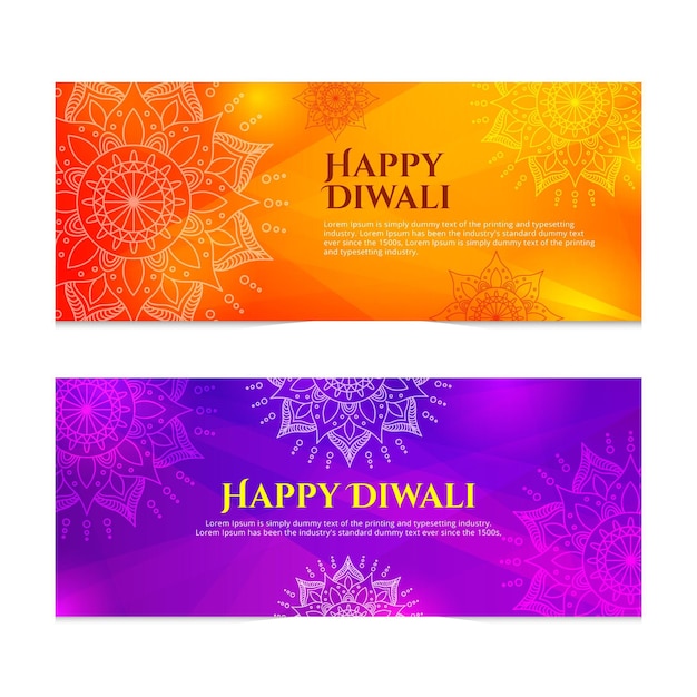 Gelukkig diwali banners concept