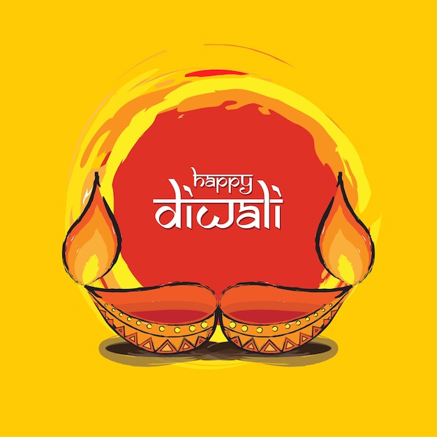 Gelukkig diwali festival achtergrond ontwerpsjabloon