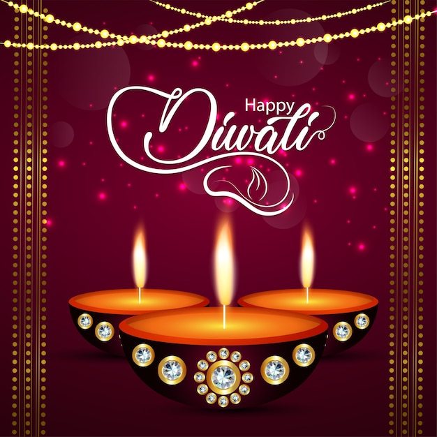 Gelukkig diwali-festival van lichte achtergrond