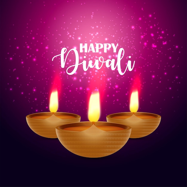 Gelukkig diwali-festival van lichte vectorillustratiebanner