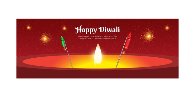 Gelukkig Diwali Indiaas festival Voorbladsjabloon