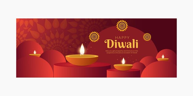 Gelukkig diwali indiaas festival voorbladsjabloon