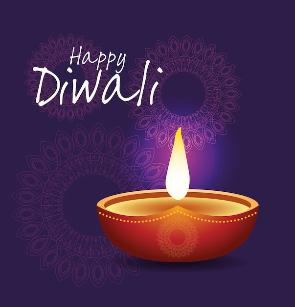 Gelukkig diwali indian celebration design