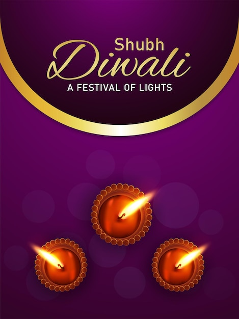 Gelukkig diwali indian festival van lichte viering flyer