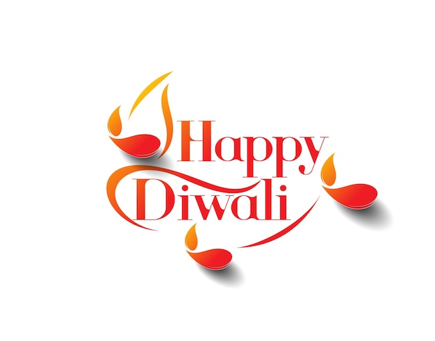 Gelukkig Diwali-tekstontwerp. vectorillustratie.