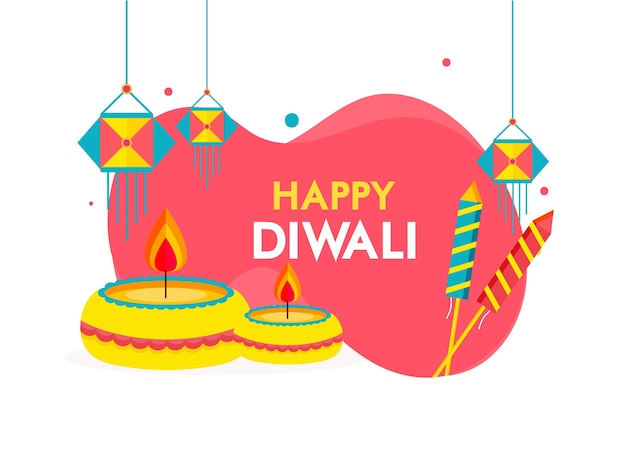 Gelukkig diwali wenskaart ontwerp