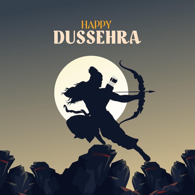 Gelukkig Dussehra feest van India Lord Rama Vector illustratie ontwerp