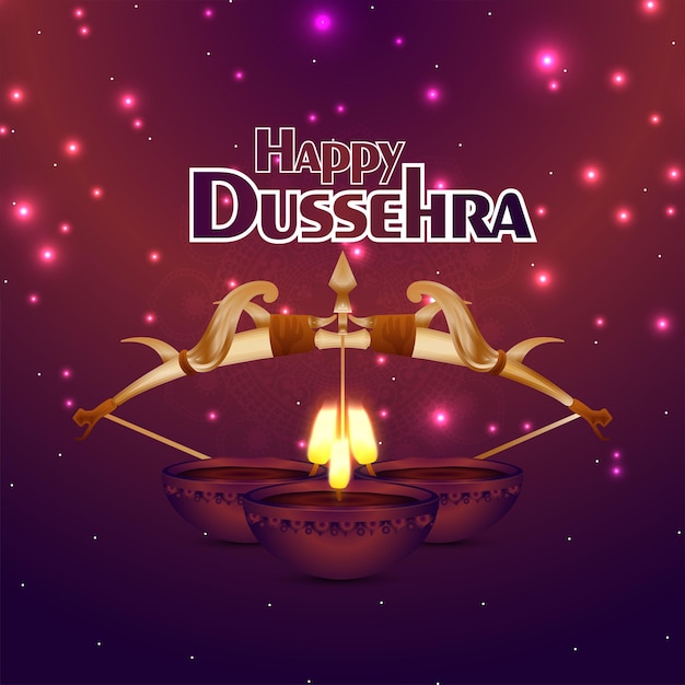 Gelukkig dussehra vijayadashami viering ontwerpconcept