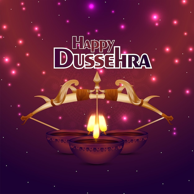 Vector gelukkig dussehra vijayadashami viering ontwerpconcept