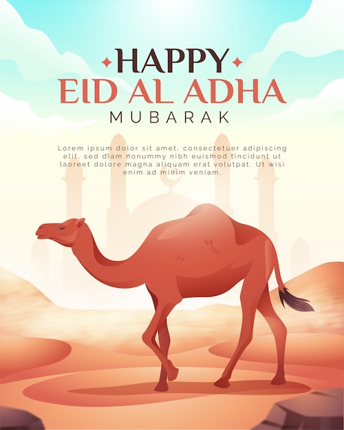 Gelukkig Eid Al Adha Ilustration Design