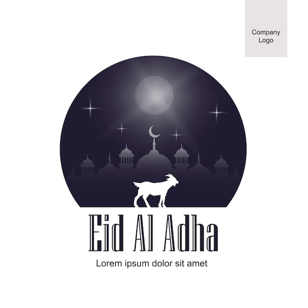 Gelukkig Eid Al Adha-ontwerp in cirkel met witte achtergrond