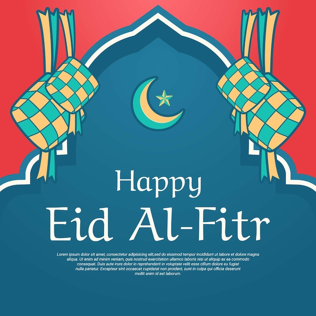 Vector gelukkig eid al fitr groet heilige maand islamitische sjabloon ontwerp vector