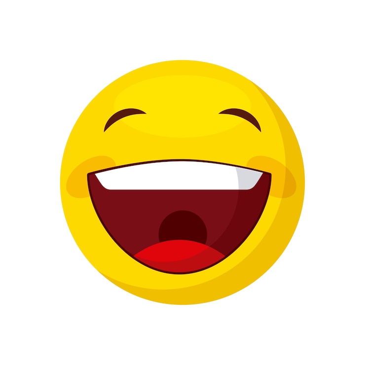 Vector gelukkig emoji cartoon pictogram op witte achtergrond. kleurrijk ontwerp. vectorillustratie