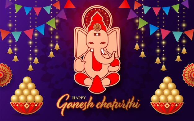 Gelukkig Ganesh Chaturthi-groetenfestival