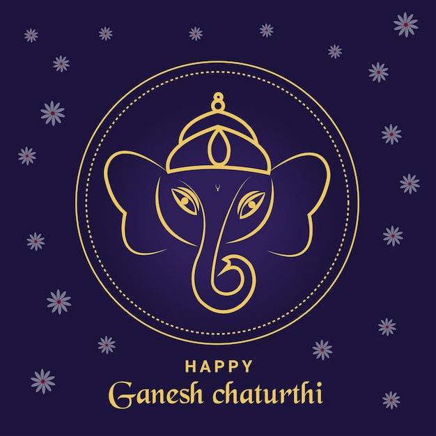 Gelukkig Ganesh Chaturthi Hand Getekende Voorraad Vectorillustratie Clipart Vector