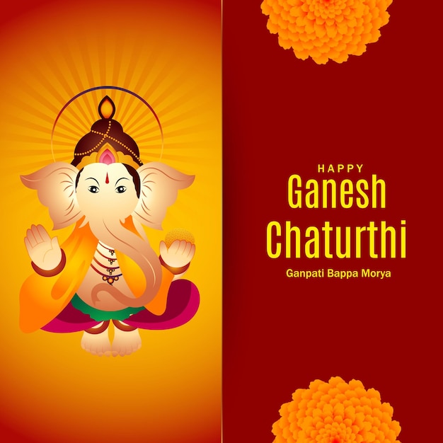 Gelukkig Ganesh Chaturthi Hindoe cultureel festival achtergrond