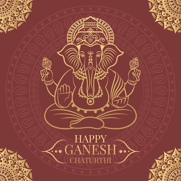 Vector gelukkig ganesh chaturthi illustratie