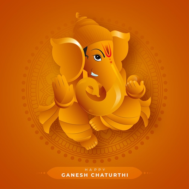 Vector gelukkig ganesh chaturthi indian festival viering achtergrond vector illustration