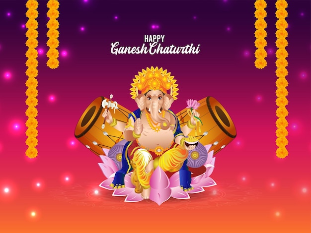 Gelukkig ganesh chaturthi viering wenskaart