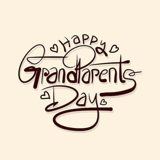 Gelukkig grootouders dag script belettering vectorillustratie Grootouders vakantie vieren kaart