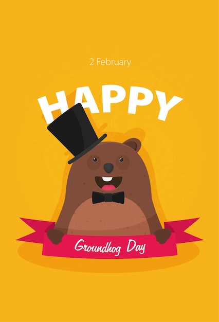 Gelukkig Groundhog Day-ontwerp met leuke groundhog