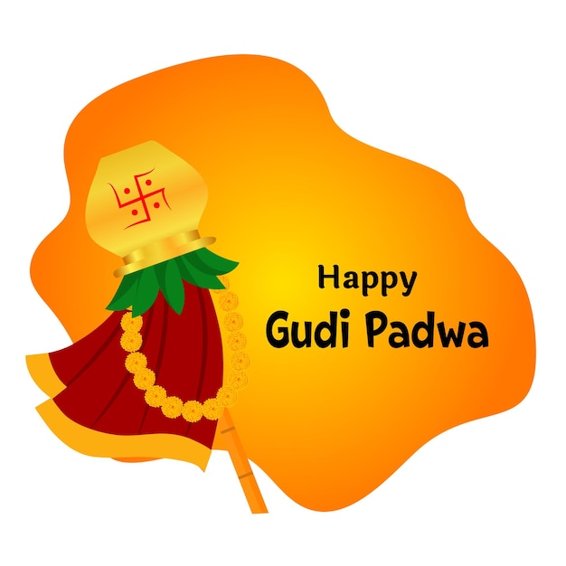 Gelukkig Gudi Padwa Maharashtra Nieuwjaar Festival vectorillustratie