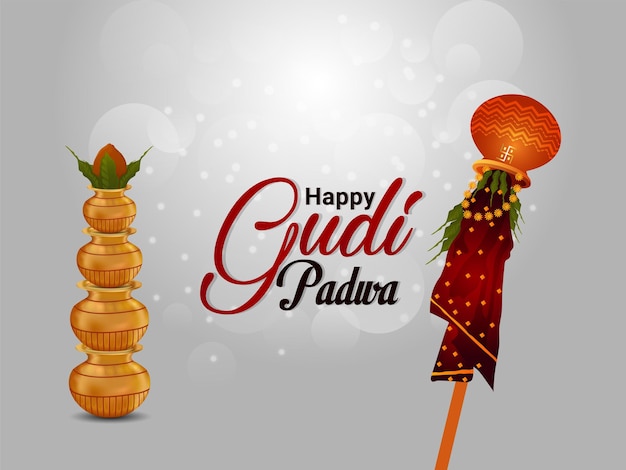 Gelukkig gudi padwa maharastra nieuwjaarsdag ontwerp