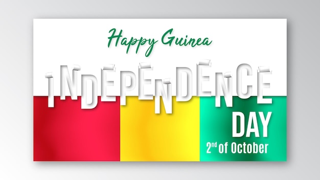 Gelukkig Guinea onafhankelijkheidsdag oktober banner viering