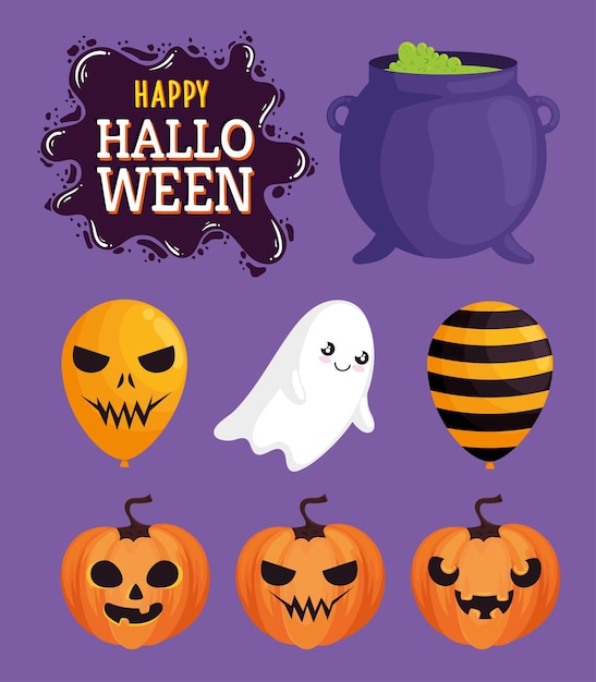 Gelukkig halloween belettering poster