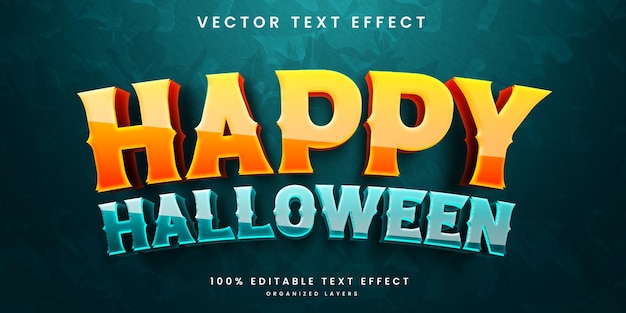 Vector gelukkig halloween bewerkbaar 3d-teksteffect