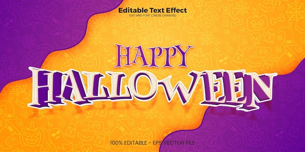 Gelukkig Halloween bewerkbaar teksteffect in moderne trendstijl