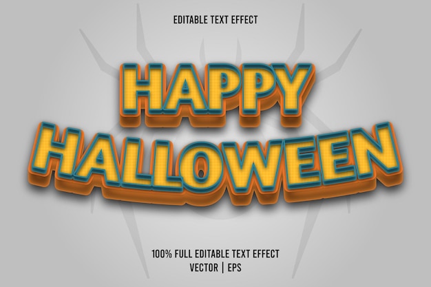 Gelukkig halloween bewerkbare teksteffect komische stijl