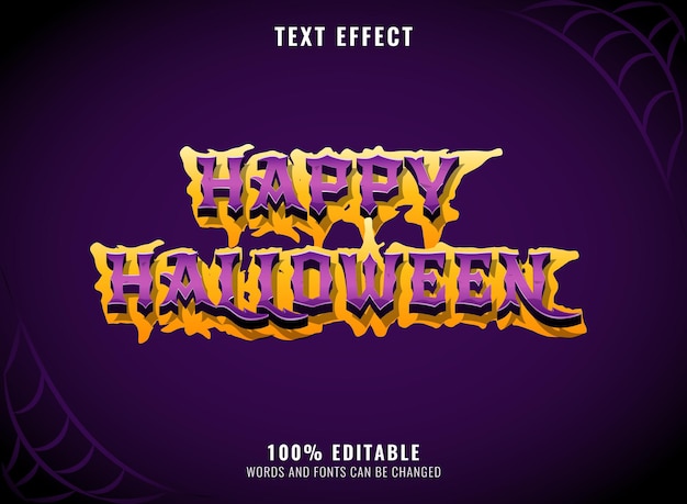 Gelukkig halloween eng donker bewerkbaar teksteffect