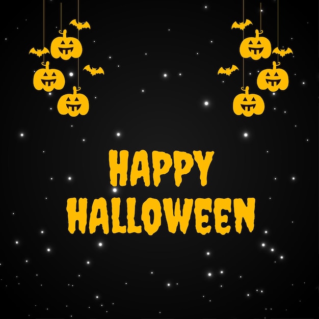 Gelukkig halloween-feest met pompoenen en spinnen en een nieuw ontwerp met lichteffect